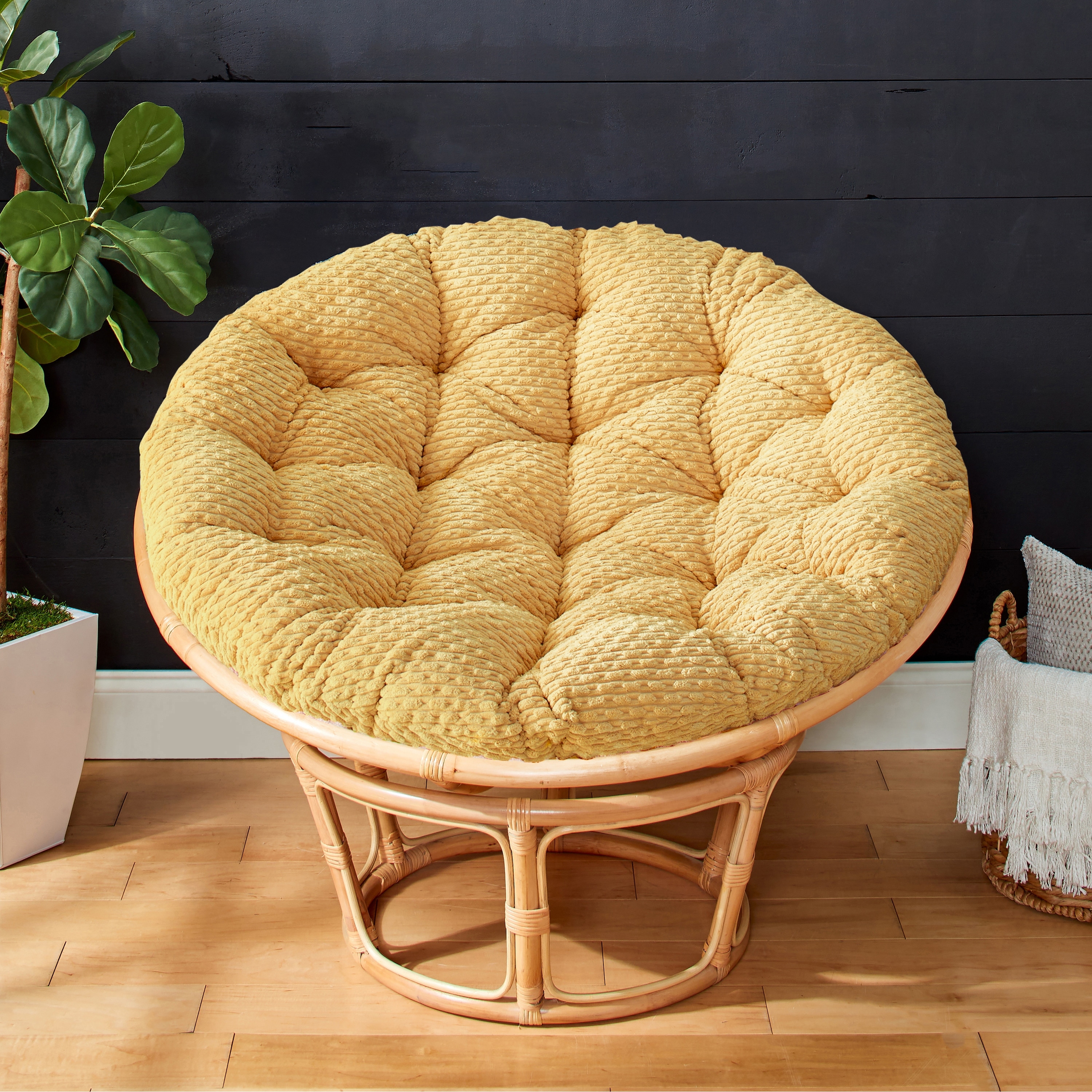 Sorra Home Soft Chunky Indoor Corduroy Papasan Cushion Cushion Only